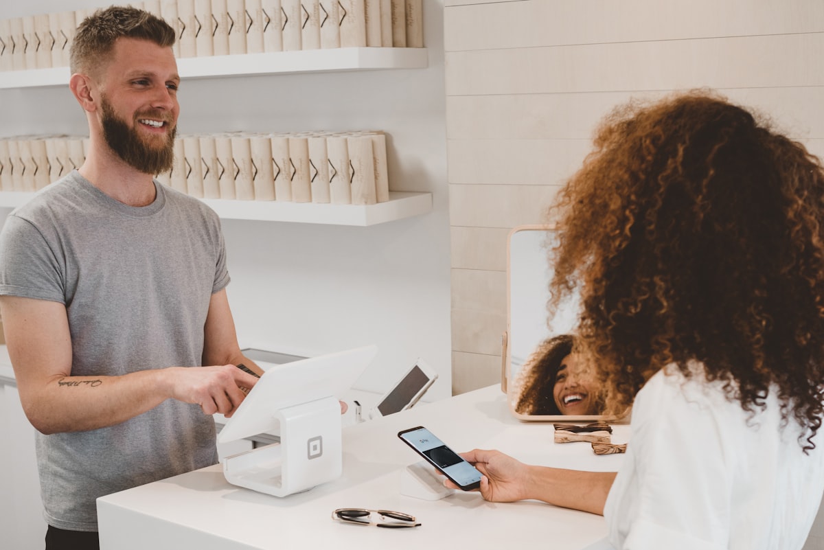 Card payment at a counter
